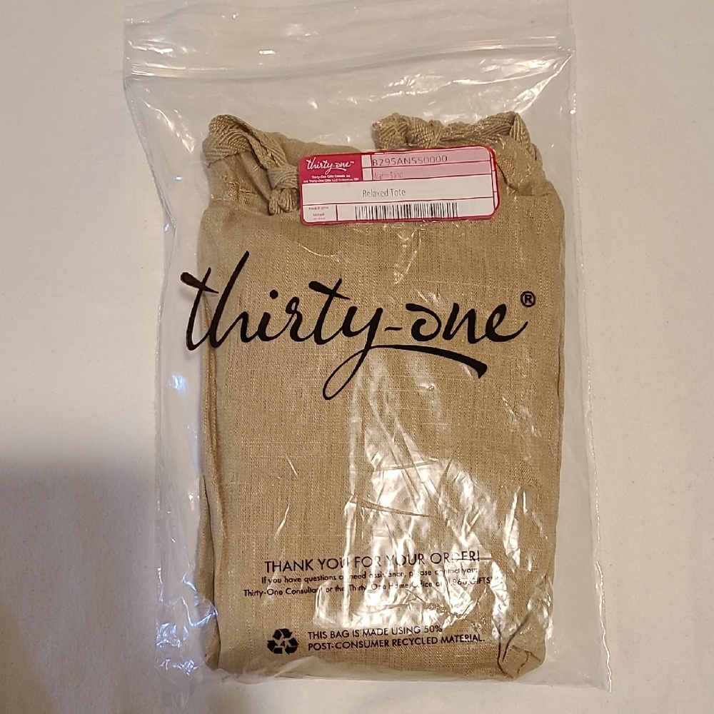 Thirty-One Relaxed Tote Warm Sage New In Packaging